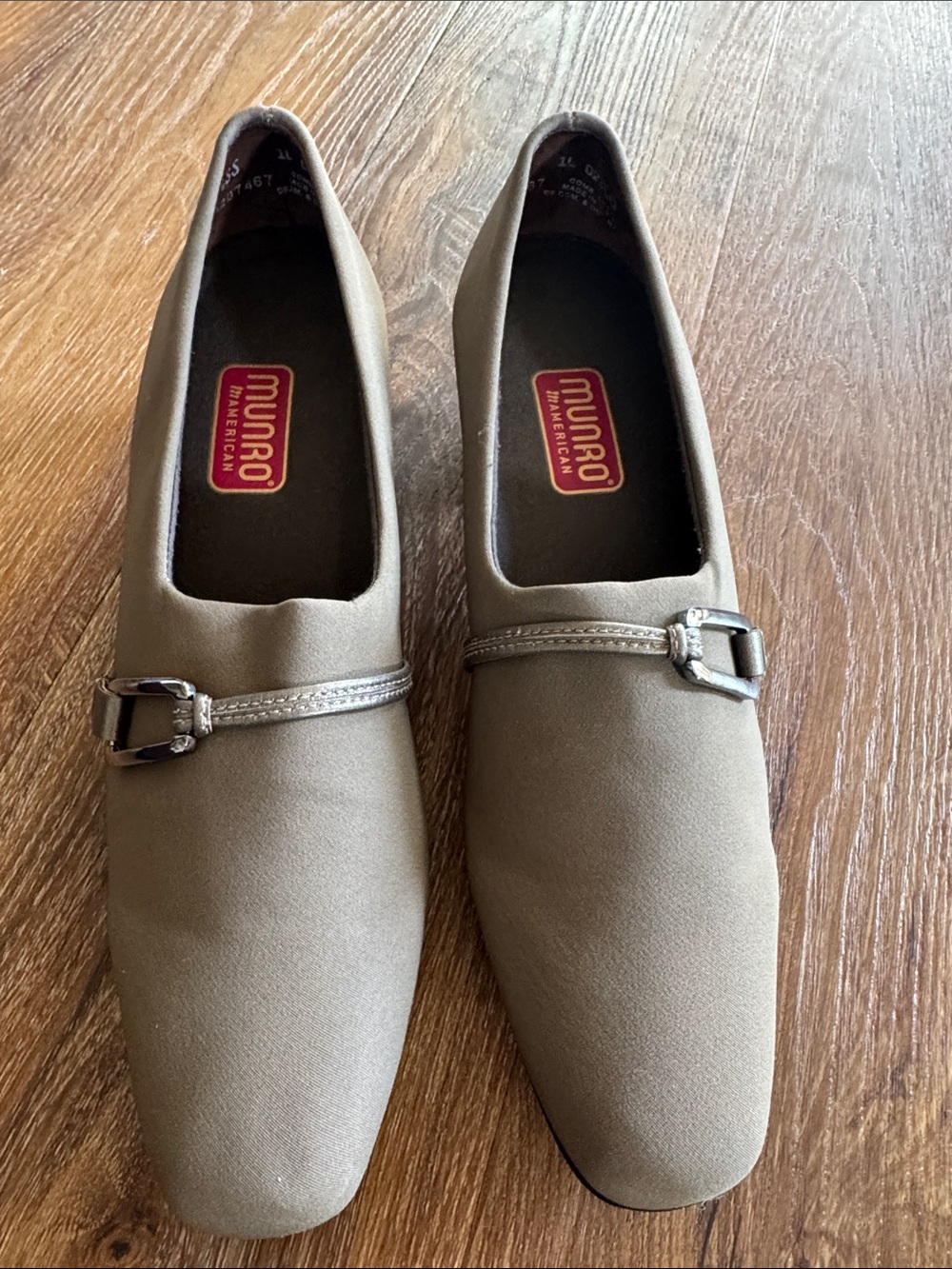 Munro Taupe Women’s Buckle Slip-On Loafers